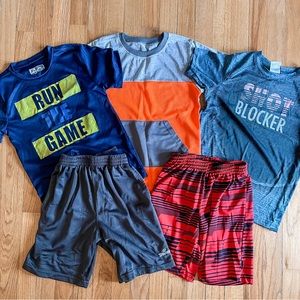 Set Of 5 Boy’s Athletic Shorts & Short Sleeve Tops Basketball Size 7